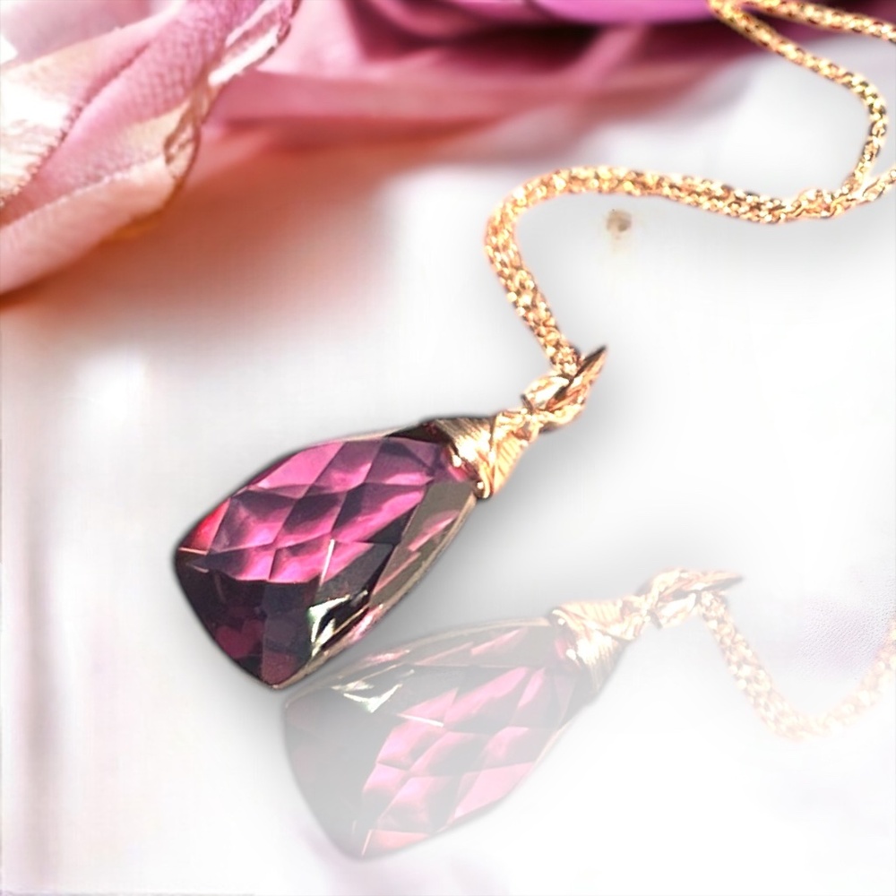 New Color Change Alexandrite Pendant, 14k Rose Gold Filled, June Birthstone